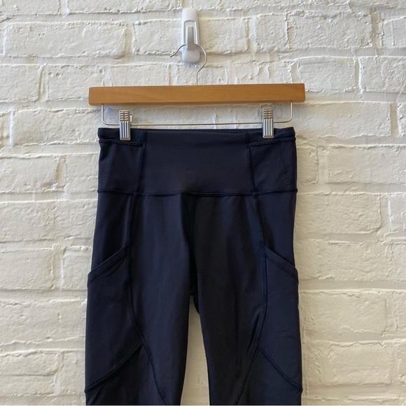Lululemon || Outrun Crop Pockets Mesh Pockets Solid Black 4 - Picture 2 of 10